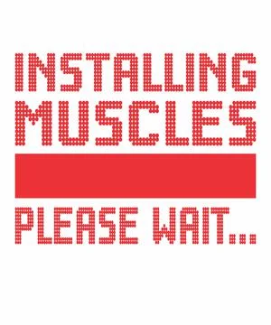 Installing Muscles Please Wait Stock Illustration