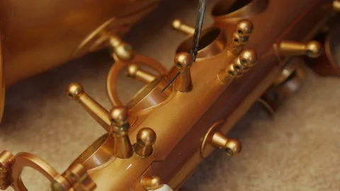 Installing The Needle On The Tenor Saxophone Stock-Footage 147438672