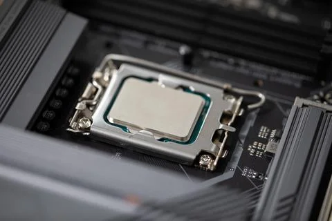 Installing a new intel processor by the computer user 写真素材