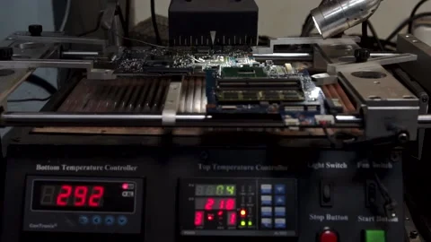 Installing a new microchip on a special device Stock Footage 142375370