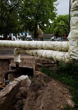 Installing new pipeline systems Stock Photos