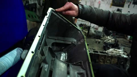 Installing a new powerful engine Stock Footage 328233984