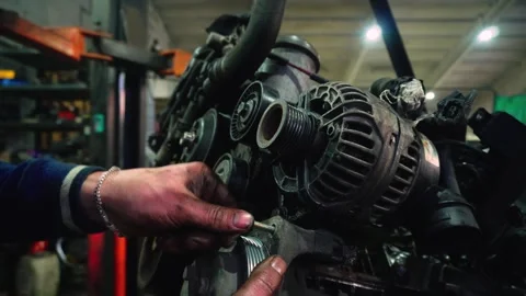 Installing a new powerful engine Stock Footage 328234428