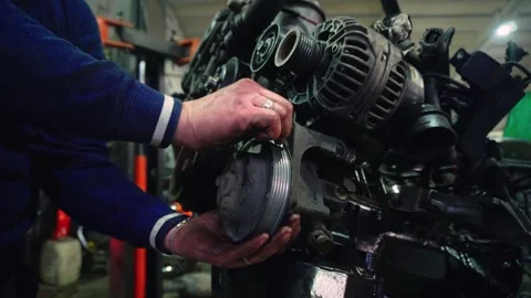 Installing a new powerful engine Stock Footage 328234451