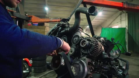 Installing a new powerful engine Stock Footage 328234556