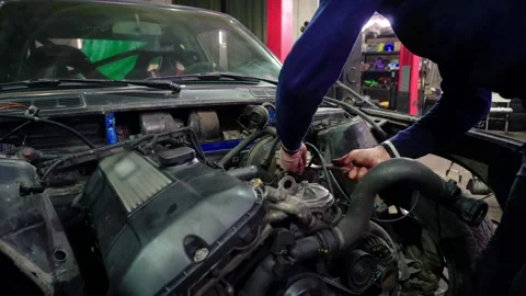 Installing a new powerful engine Stock Footage 328235162