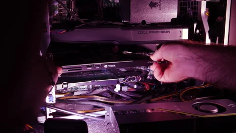 Installing Nvidia Quadro RTX Ada in Dell Precision Stock Footage 310525025