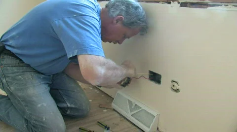 Installing Outlet 1 Stock Footage 280005