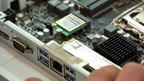 Installing RAM boards in computer Video stock 153018422