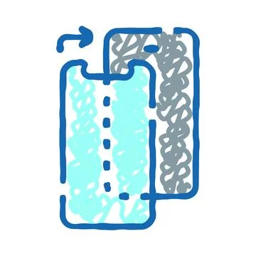 Installing screen protector on mobile phone display Stock Illustration