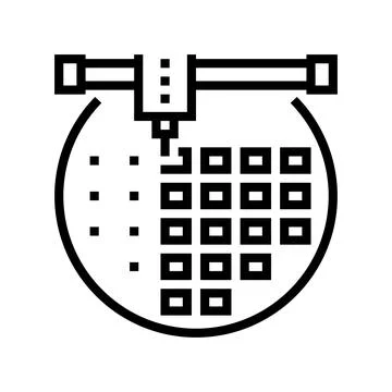 Installing semiconductor on board line icon vector illustration Stock Illustration