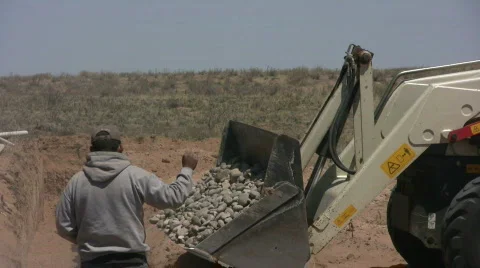 Installing a Septic Drain Field Stock Footage 546819