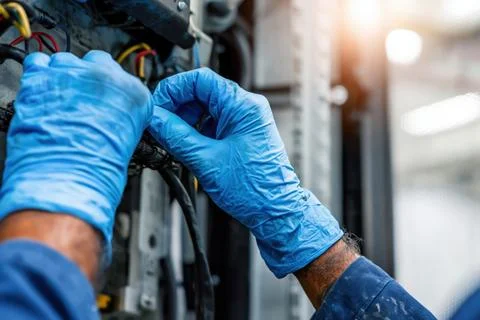 Installing server hardware 스톡 사진