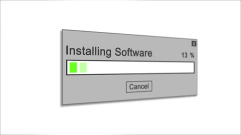 Installing Software Process Animation on white Background Stock Footage 106938961