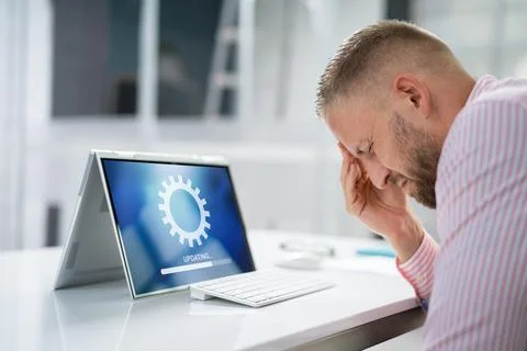 Installing Software Update Progress. Computer Loading Patch Stock Photos