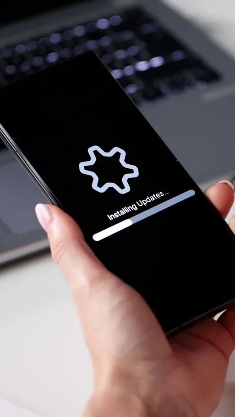Installing Software Update Progress. Smart Phone Loading Patch 스톡 동영상 308180586