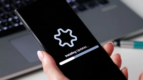 Installing Software Update Progress. Smart Phone Loading Patch 스톡 동영상 308745807