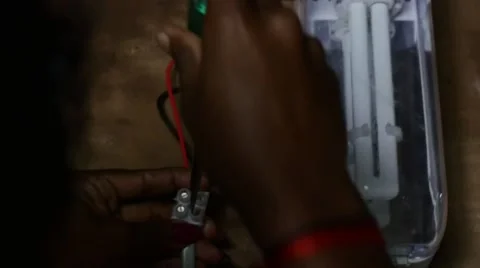 Installing solar light Stock Footage 60223713