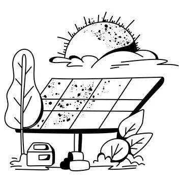 Installing solar panels Stock Illustration
