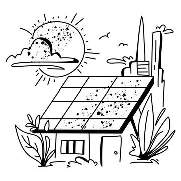 Installing solar panels Stock Illustration