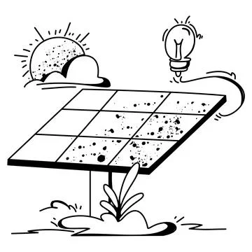 Installing solar panels Stock Illustration