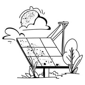 Installing solar panels Stock Illustration