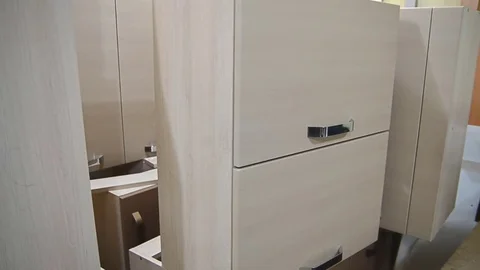 Installing the Stand for tableware Stock Footage 69819090