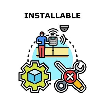 Installing system software process concept technology Stock Illustration