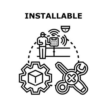 Installing system software process concept technology Stock Illustration