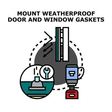 Installing weatherproof gaskets for effective home insulation イラスト素材