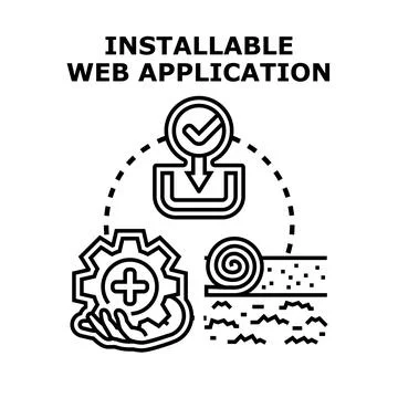 Installing web application on digital platform concept Stock-Illustration