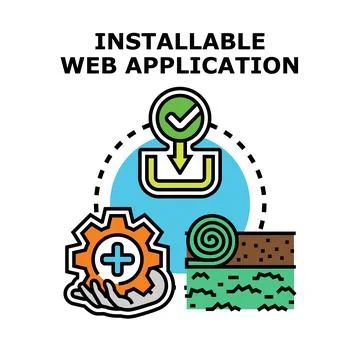 Installing web application on digital platform concept Stock Illustration