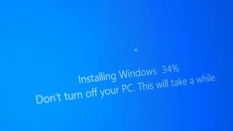 Installing Windows operation system. Do not turn off your PC Stock Footage 101626676