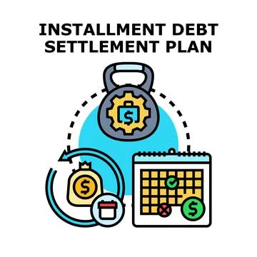 Installment debt settlement plan managing financial obligations Ilustração Stock