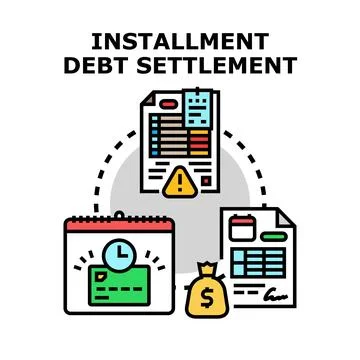 Installment debt settlement plan managing payments Ilustração Stock