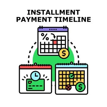 Installment payment timeline presenting financial planning and budgeting Stock Illustration