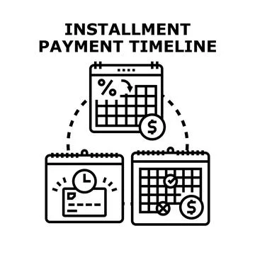 Installment payment timeline presenting financial planning and budgeting Stock Illustration