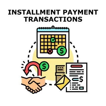Installment payment transactions concept presenting financial agreements Ilustração Stock