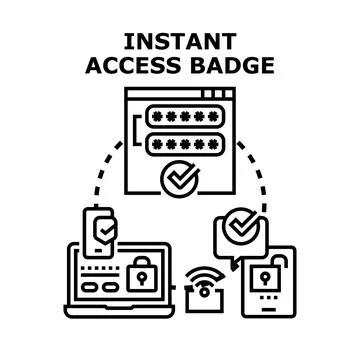 Instant access badge security system using digital verification Stock Illustration