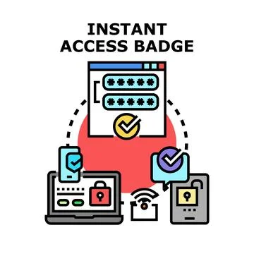 Instant access badge security system using digital verification Stock Illustration