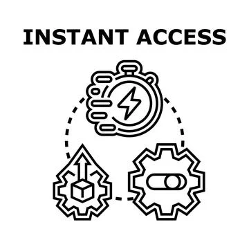 Instant access concept with speed and settings Illustrazione stock
