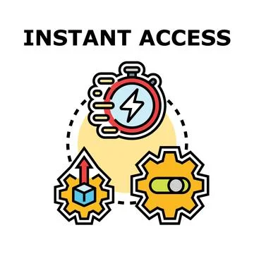 Instant access concept with speed and settings 스톡 일러스트
