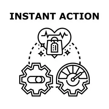 Instant action concept creating efficient business solutions Stock Illustration