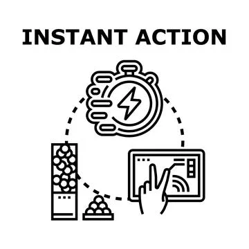 Instant action concept for quick automation processes Illustrazione stock