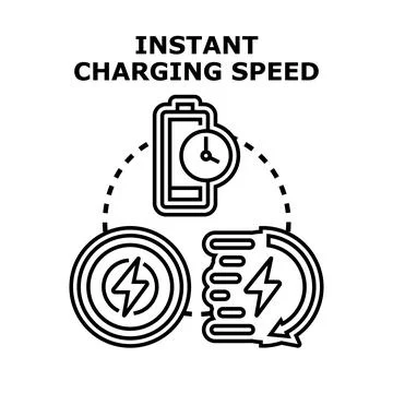 Instant battery charging speed concept vector illustration Stock Illustration