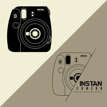 Instant Camera Cartoon Design set Stock Illustration