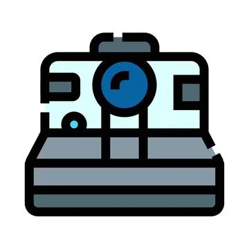 Instant camera creating memories with fast prints Illustrazione stock