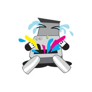 Instant Camera Crying And Spilling Colors Out Иллюстрация