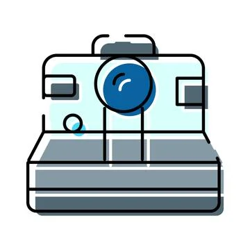 Instant camera flat icon illustration capturing memories Stock Illustration