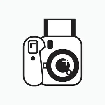 Instant camera flat style icon vector illustration 스톡 일러스트
